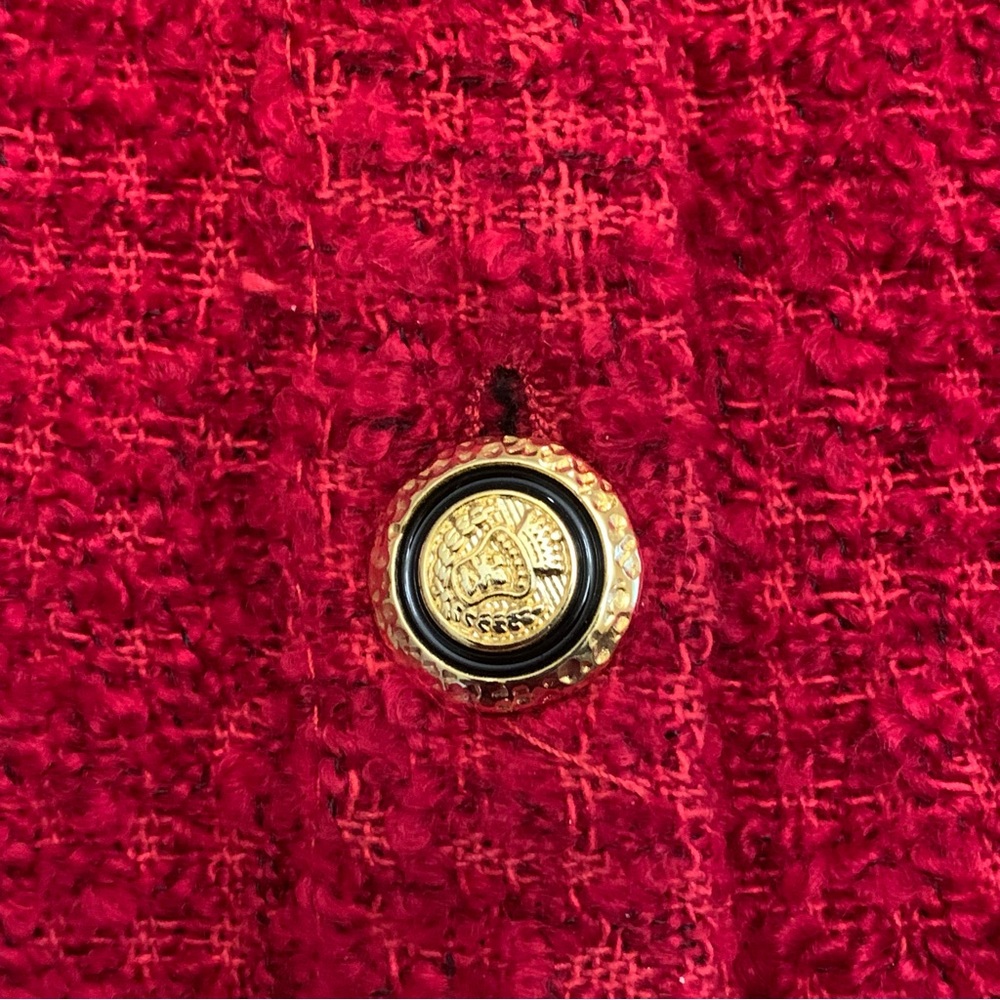 Zara Red Textured Long Sleeve V-neck Vintage Dress - Picture 15 of 15